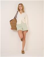 Nobody's Child X Louise Thompson Boucle High Waisted Tailored Shorts Green