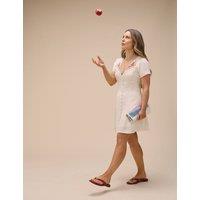 Nobody's Child Pure Cotton Embroidered Mini Tea Dress Cream