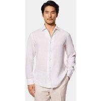 Hawes & Curtis Slim Fit Pure Linen Shirt White