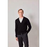 Hawes & Curtis Pure Wool V-Neck Cardigan Black