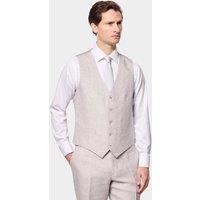 Hawes & Curtis Tailored Fit Pure Linen Waistcoat Light Grey