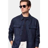 Hawes & Curtis Pure Linen Overshirt Navy