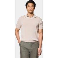 Hawes & Curtis Pure Cotton Knitted Polo Shirt Taupe