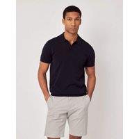 Hawes & Curtis Pure Cotton Knitted Polo Shirt Navy