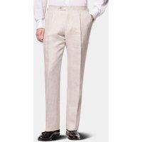 Hawes & Curtis Tailored Fit Pure Linen Suit Trousers Neutral