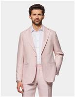 Hawes & Curtis Tailored Fit Pure Linen Suit Jacket Pink