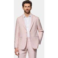 Hawes & Curtis Tailored Fit Pure Linen Suit Jacket Pink
