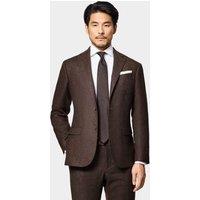 Hawes & Curtis Slim Fit Pure Wool Herringbone Suit Jacket Brown