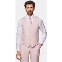 Hawes & Curtis Tailored Fit Pure Linen Waistcoat Pink