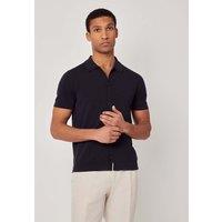 Hawes & Curtis Pure Cotton Button Through Polo Shirt Navy
