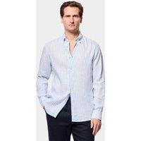 Hawes & Curtis Regular Fit Pure Linen Striped Shirt Blue Mix