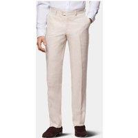 Hawes & Curtis Tailored Fit Pure Linen Trousers Stone