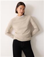 Wool Rich Saddle Crew Neck Jumper