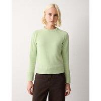 Jigsaw Wool Rich Saddle Crew Neck Jumper Green