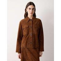 Jigsaw Suede Patch Pocket Utility Jacket Tan