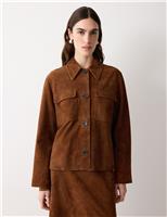 Jigsaw Suede Patch Pocket Utility Jacket Tan