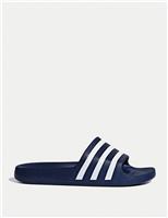 Adidas Adilette Aqua Striped Sliders Navy