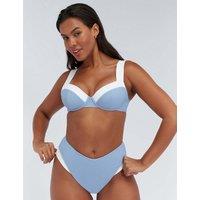 Boux Avenue Rivoli Textured Padded Balconette Bikini Top Blue Mix