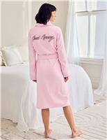 Pure Cotton Good Morning Embroidered Towelling Dressing Gown