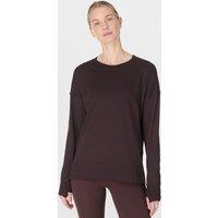 Sweaty Betty After Class Cotton Modal Longline Sweatshirt Brown