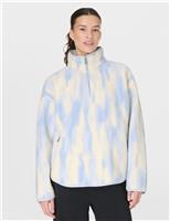 Sweaty Betty Plush Fleece Printed Half Zip Sweatshirt Blue Mix