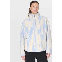 Sweaty Betty Plush Fleece Printed Half Zip Sweatshirt Blue Mix