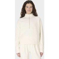 Sweaty Betty Revive Cotton Rich Half Zip Sweatshirt White