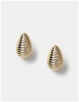 14k Gold Plated Dome Hoop Earrings