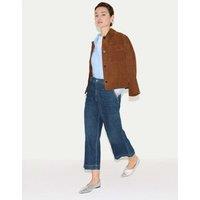 Jigsaw High Waisted Wide Leg Ankle Grazer Jeans Blue Denim