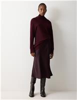 Jigsaw Satin Bias Midi Slip Skirt Purple
