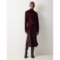 Jigsaw Satin Bias Midi Slip Skirt Purple