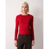 Jigsaw Cotton Rich Ribbed Slim Fit T-Shirt Red