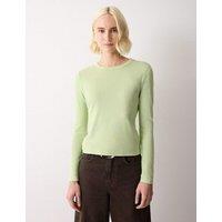 Jigsaw Cotton Rich Ribbed Slim Fit T-Shirt Green