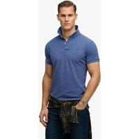 Superdry & Co Pure Cotton Pique Polo Shirt Blue