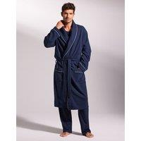 David Gandy Wellwear Ultimate Pure Cotton Dressing Gown Navy