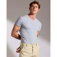 David Gandy Wellwear Ultimate Cotton Modal V-Neck T-Shirt Light Blue