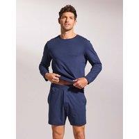 David Gandy Wellwear Premium Cotton Modal Pyjama Shorts Navy