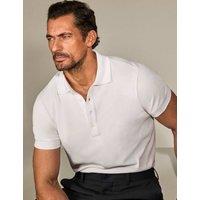 David Gandy Wellwear Pure Cotton Textured Polo Shirt White