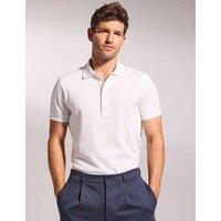 David Gandy Wellwear Pure Cotton Textured Polo Shirt White