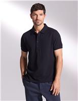 David Gandy Wellwear Pure Cotton Textured Polo Shirt Black