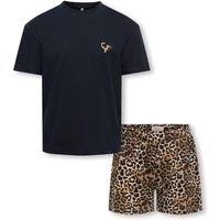 Kids Only Pure Cotton Leopard Print Pyjamas (7-14 Yrs) Black Mix