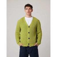 Peregrine Pure Cotton Textured V-Neck Cardigan Green