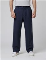 Peregrine Regular Fit Pure Linen Chinos Green