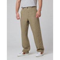 Peregrine Regular Fit Pure Linen Chinos Green