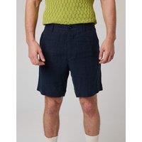 Peregrine Pure Linen Shorts Navy