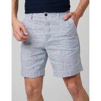Peregrine Pure Linen Striped Shorts Blue Mix