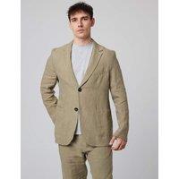 Peregrine Regular Fit Pure Linen Blazer Green