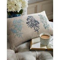 Laura Ashley Tenby Floral Embroidered Bolster Cushion Blue Mix