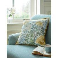 Laura Ashley Bernwood Pure Cotton Piped Cushion Yellow Mix