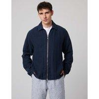 Peregrine Pure Linen Bomber Jacket Navy